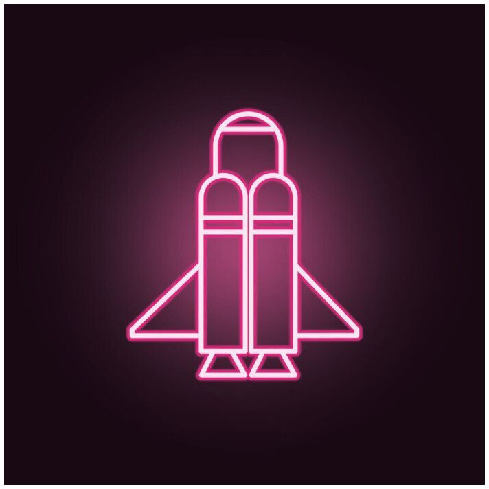 Pink Neon Rocket Wall Neon Art Decor