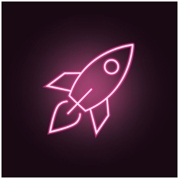 Led Neon Rocket Sign Room Party Decoration