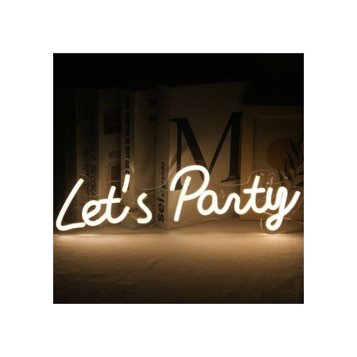 Led Wall Sign Decor Lets Party Neon Sign Neon Lighting For Bar Birthday Wedding