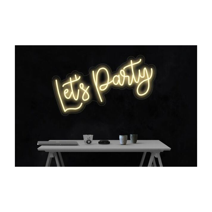 Lets Party Neon Sign Led Yellow Neon Light Wall Decor