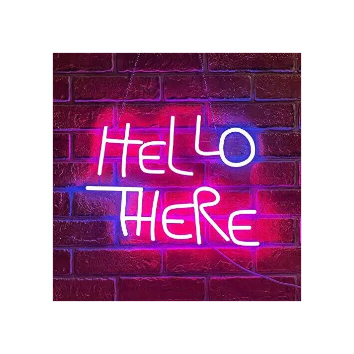 Hello There Neon Sign And Hell Here Neon Sign Pink And Blue Neon Lights