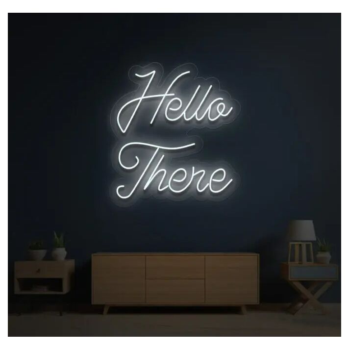 Hello There Neon Sign White Neon Sign Room Wall Decor