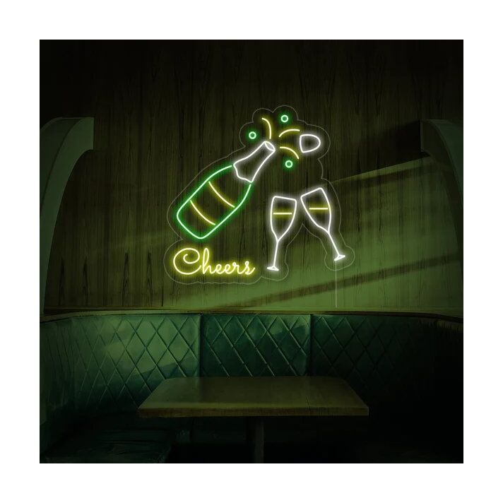 Champagne Cheers Bar Neon Sign
