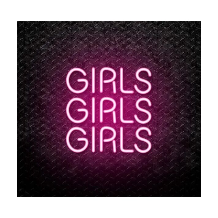 Girls Girls Girls Neon Sign Wall Art