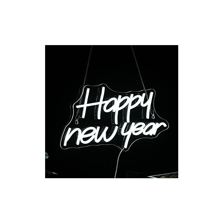 Happy New Year Neon Sign New Years Eve Party Led Lights Letter Neon Signs For Wall Decor