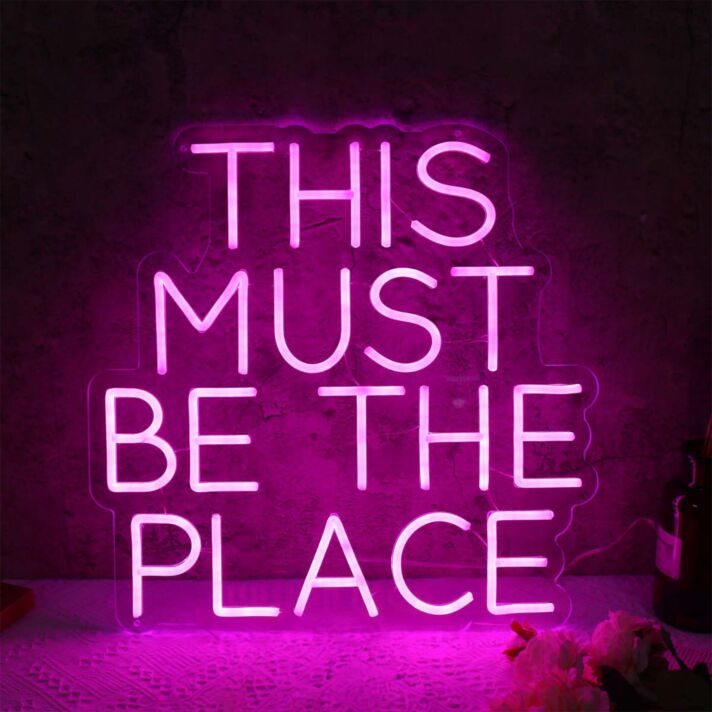 THIS MUST BE THE PLACE Purple Neon Sign