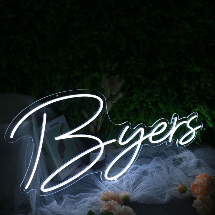 Byers White Neon Sign