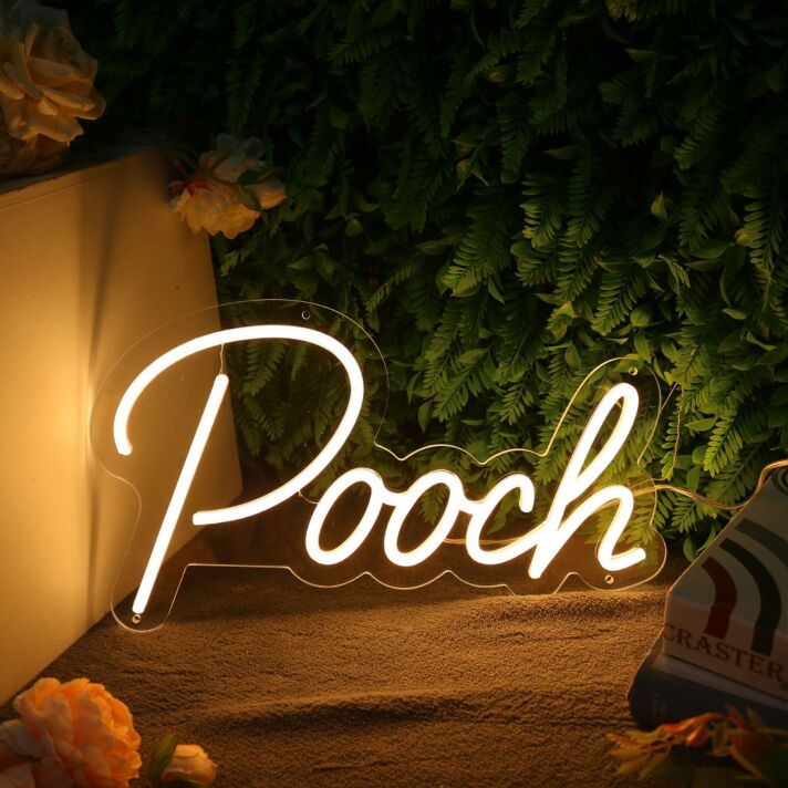 Pooch Yellow Neon Sign