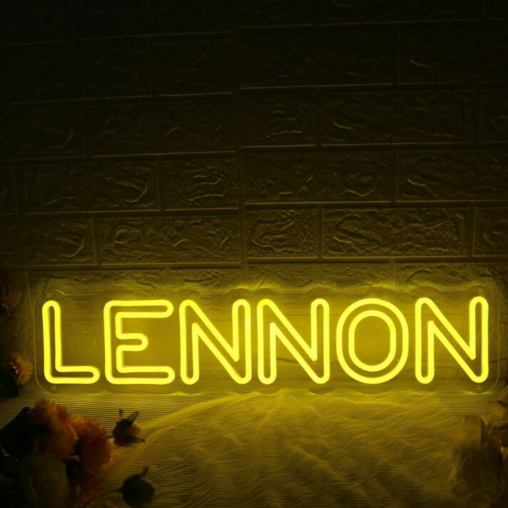 LENNON Yellow Neon Sign