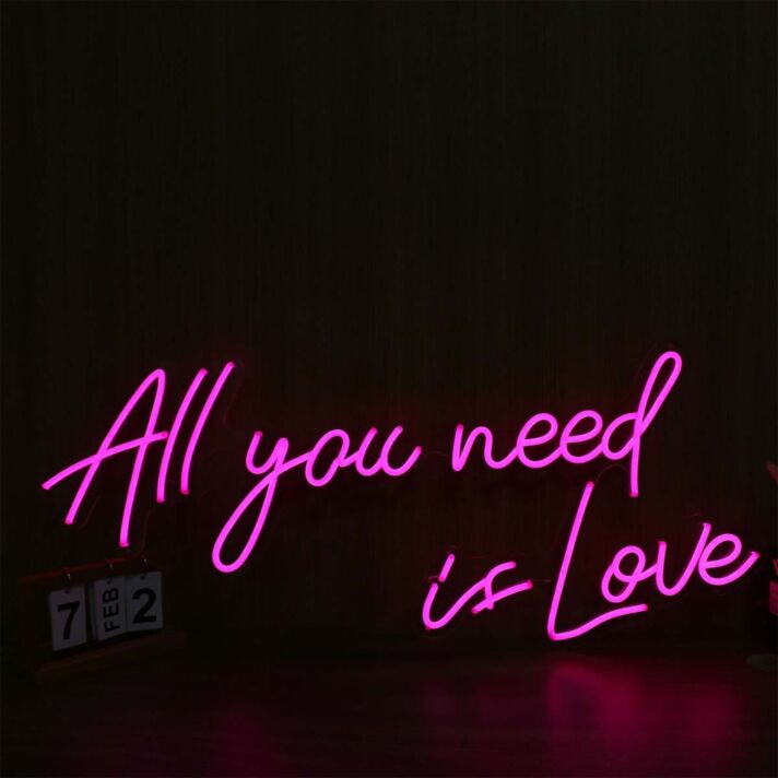 All You Need Is Love Pink Neon Sign