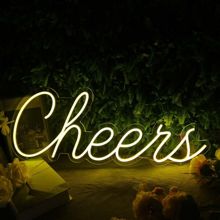 Cheers Yellow Custom Neon Sign