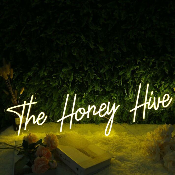The Honey Hive Yellow Neon Sign