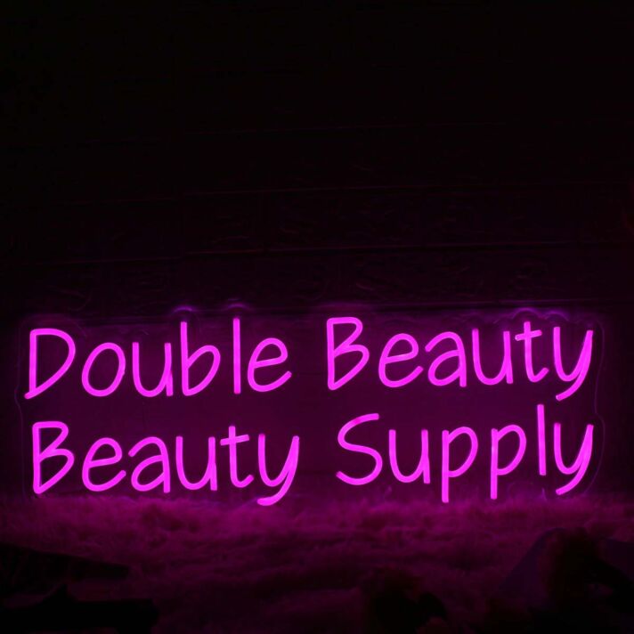 Double Beauty Beauty Supply Pink Neon Sign