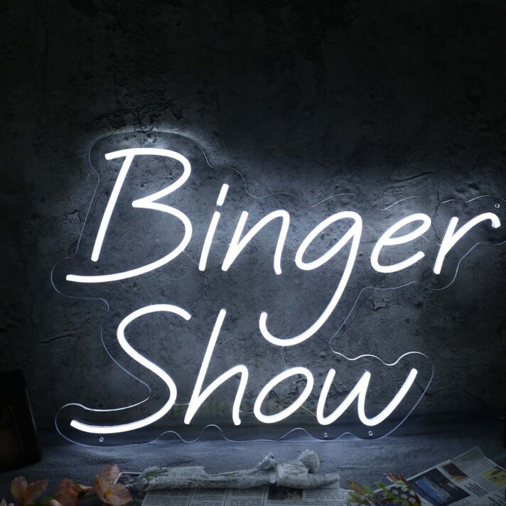 Binger Show White Neon Sign