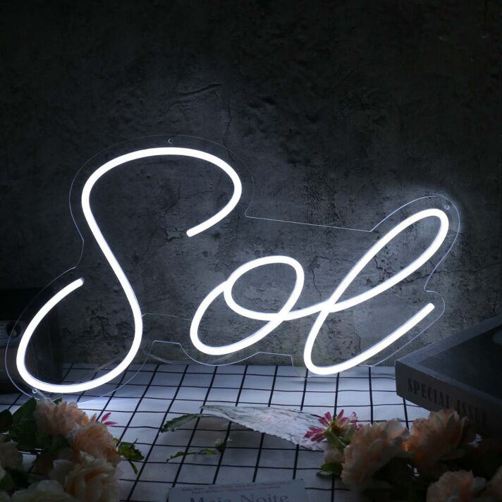 Sol White Neon Sign