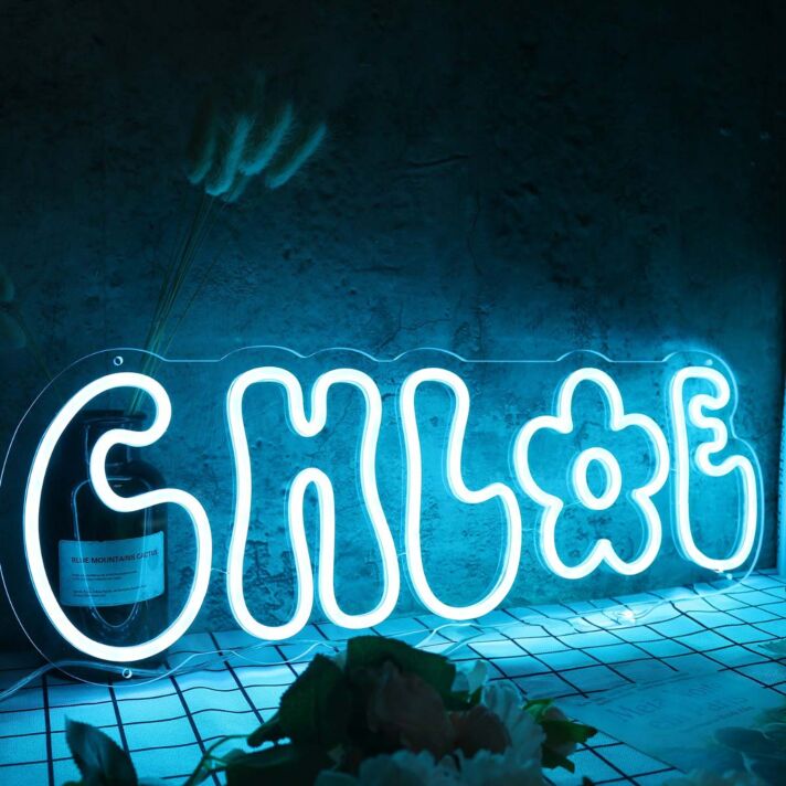 Chloe Blue Name Neon Sign