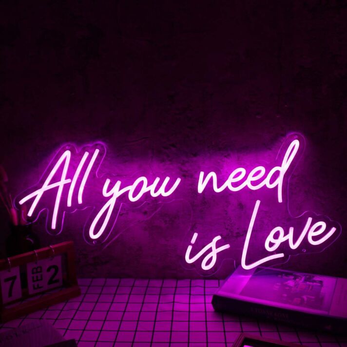 All You Need Is Love Pink Custom Neon Sign