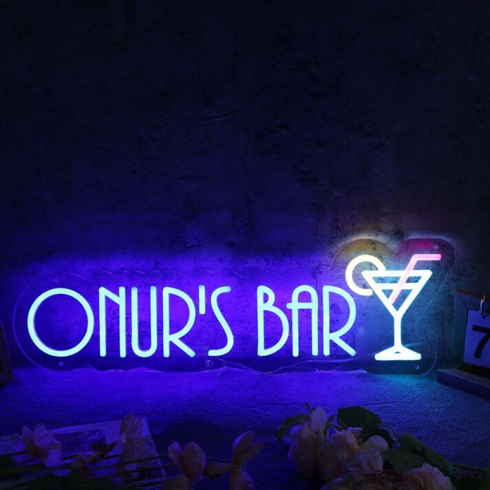 ONUR'S BAR Blue Neon Sign