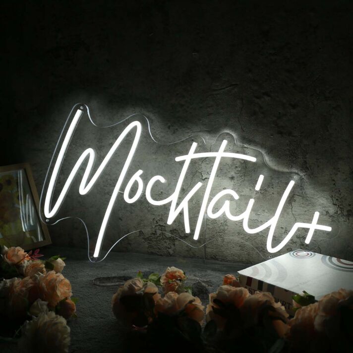 Mocktail White Neon Sign