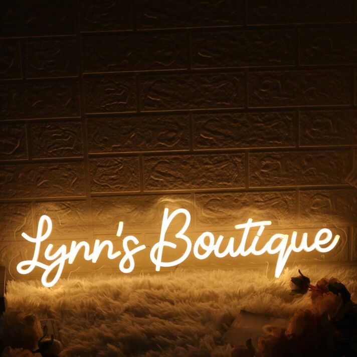 Lynn's Boutique Yellow Neon Sign
