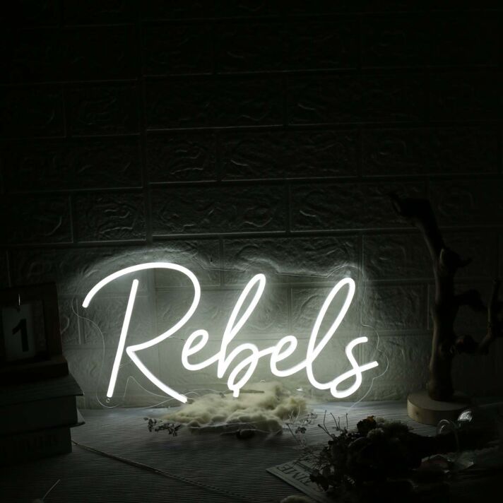 Rebels White Neon Sign