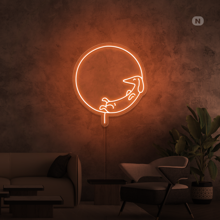 Slapping Dog Neon Sign