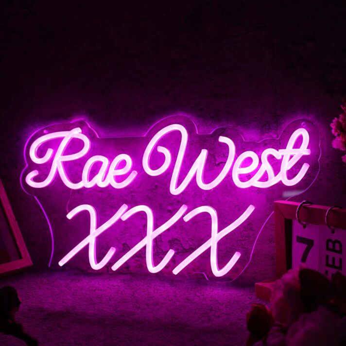 Rae West XXX Purple Neon Sign
