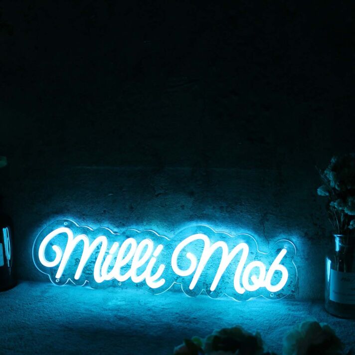 Milli Mob Blue Neon Sign