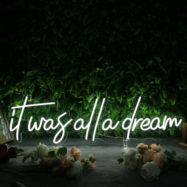 It Was All A Dream White Custom Neon Sign