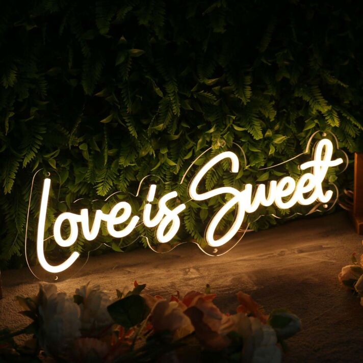 Love Is Sweet Yellow Neon Sign