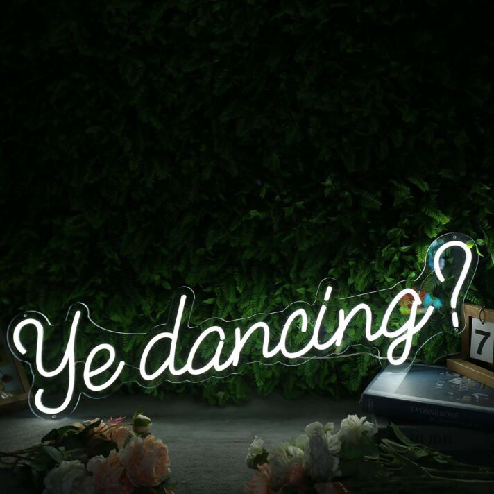Ye Dancing White Neon Sign