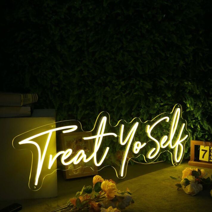 Treat Yo Self Yellow Neon Sign