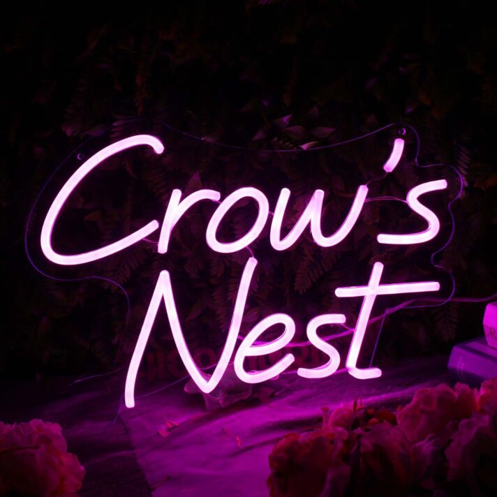 Crow's Nest Purple Neon Sign