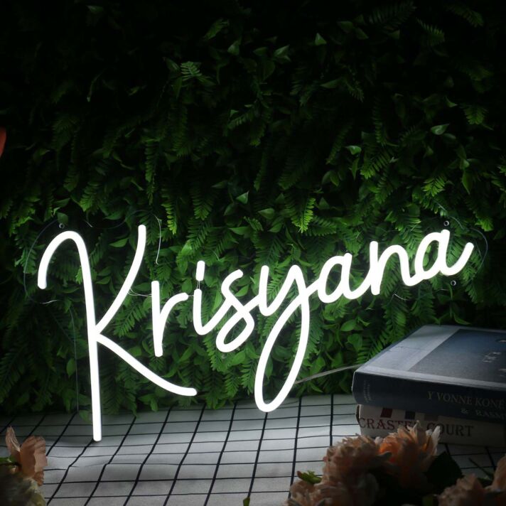 Krisyana White Neon Sign