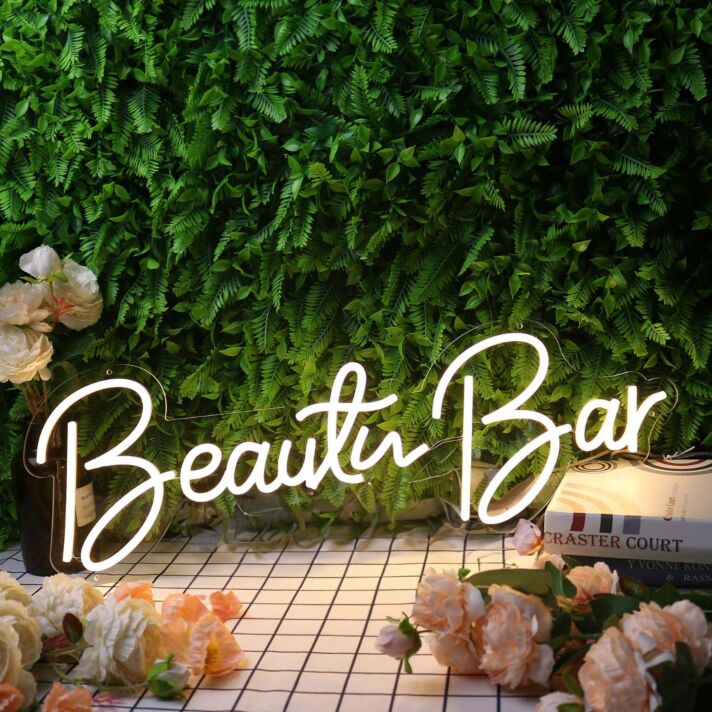 Beauty Bar Yellow Neon Sign