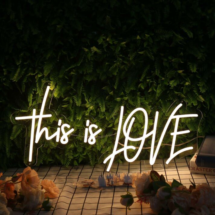 This Is Love Yellow Neon Sign