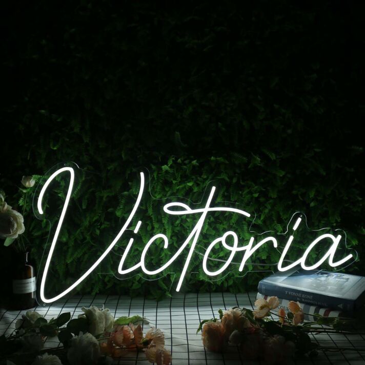 Victoria White Neon Sign