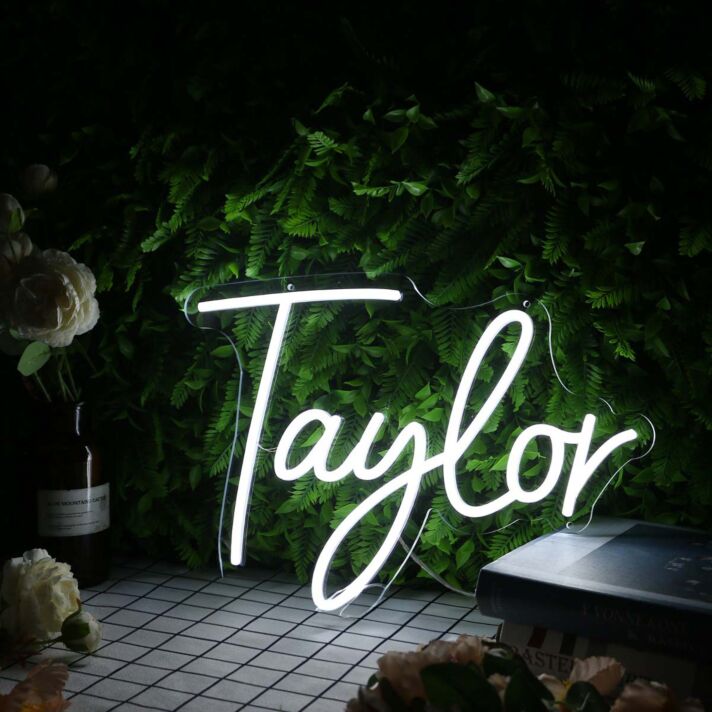 Taylor White Neon Sign