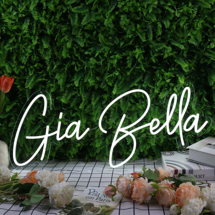 Gia Bella White Neon Sign