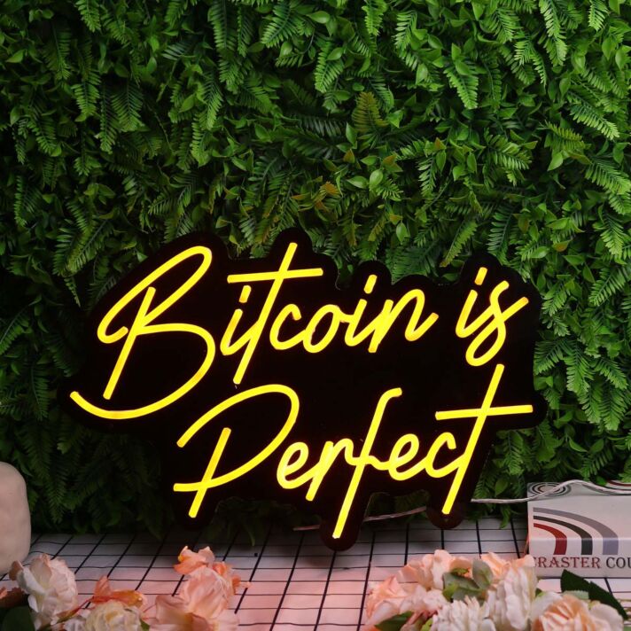 Bitcoin Is Perfect Orange Neon Sign