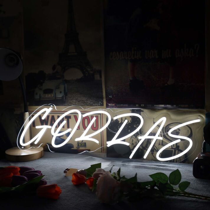 Gorras White Neon Sign