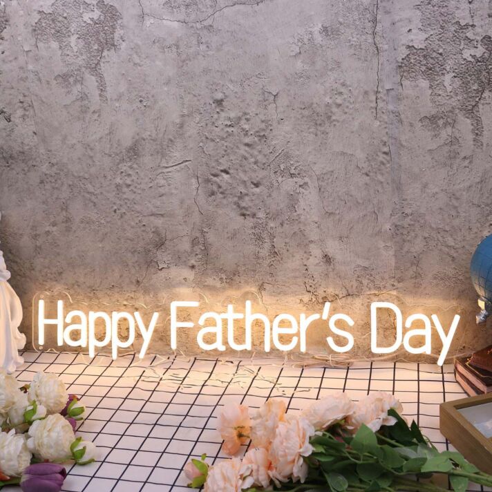 Happy Father's Day Yellow Neon Sign