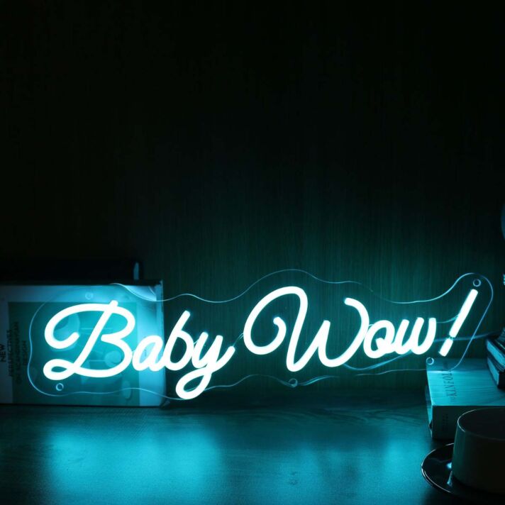 Baby Wow Blue Neon Sign
