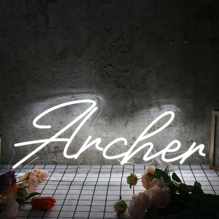 Archer White Neon Sign