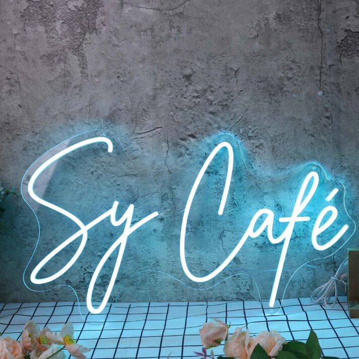 Sy Cafe Blue Neon Sign