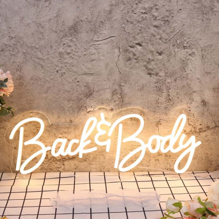 Back And Body Yellow Neon Sign
