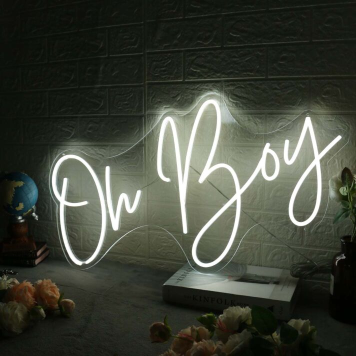 Oh Boy White Neon Sign
