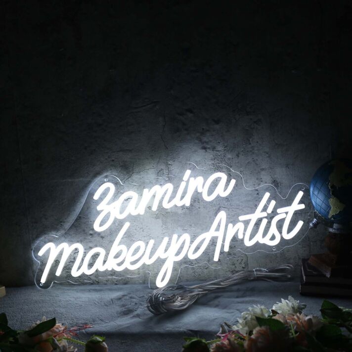 Zamira Makeup Artist White Neon Sign