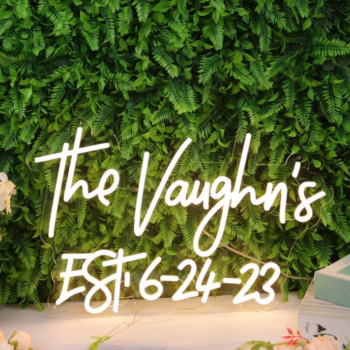 The Vaughns EST 6-24-23 Yellow Neon Sign