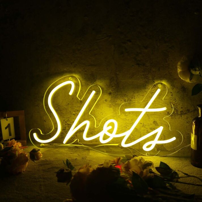 Shots Yellow Neon Sign